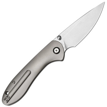 Artisan Cutlery Building the Feldspar Folding Knife Gray Titanium Handle S90V Drop Point Plain Edge Stonewash Finish J1912G-GY