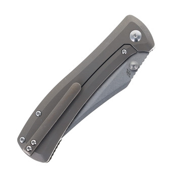 Artisan Cutlery Santee Folding Knife Gray Titanium Handle S35VN Clip Point Plain Edge Stonewash Finish 1888G-GY