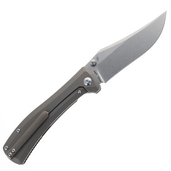Artisan Cutlery Santee Folding Knife Gray Titanium Handle S35VN Clip Point Plain Edge Stonewash Finish 1888G-GY
