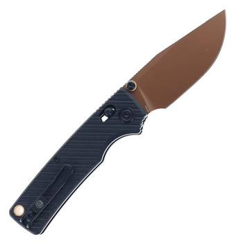 Vosteed Porcupine ModSwap Folding Knife Black G10 Handle 154CM Clip Point Plain Edge Copper Dune Finish A3101