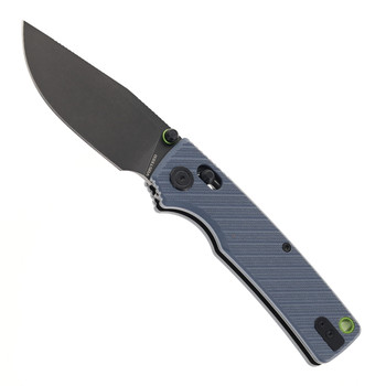 Vosteed Porcupine ModSwap Folding Knife Blue G10 Handle 154CM Clip Point Plain Edge Black Stonewash Finish A3102