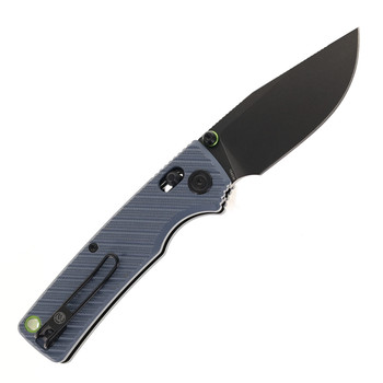 Vosteed Porcupine ModSwap Folding Knife Blue G10 Handle 154CM Clip Point Plain Edge Black Stonewash Finish A3102