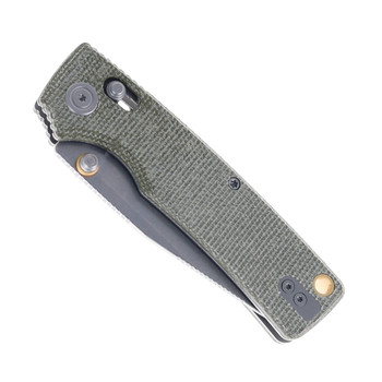 Vosteed Porcupine ModSwap Folding Knife Green Micarta Handle 154CM Clip Point Plain Edge Stonewash Finish A3104