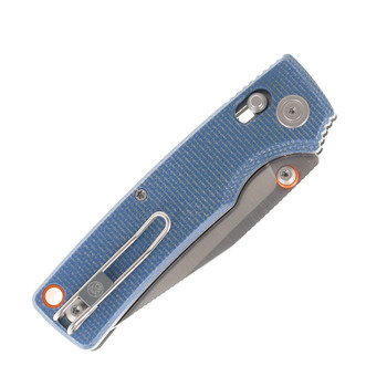 Vosteed Porcupine ModSwap Folding Knife Blue Micarta Handle 154CM Clip Point Plain Edge Satin Finish A3105