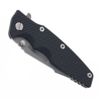 Rick Hinderer Knives Eklipse Skinny 3.5" Folding Knife Fullered Harpoon Spearpoint Working Finish Blade Black G10 Working Finish Titanium Handle