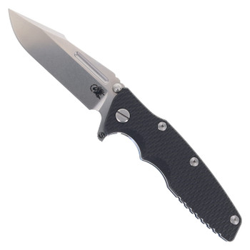 Rick Hinderer Knives Eklipse Skinny 3.5" Folding Knife Fullered Harpoon Spearpoint Stonewashed Blade Black G10 Stonewashed Blue Titanium Handle