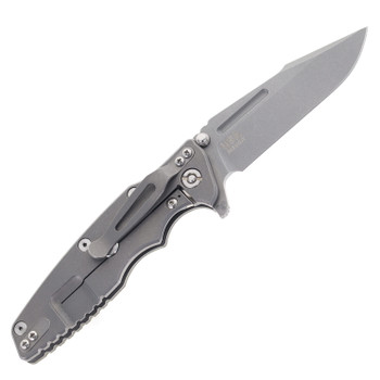 Rick Hinderer Knives Eklipse Skinny 3.5" Folding Knife Fullered Harpoon Spearpoint Working Finish Blade OD Green G10 Working Finish Titanium Handle