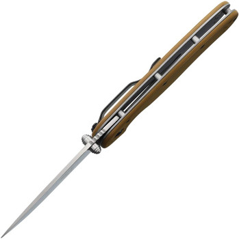 Ontario Rat II Folding Knife Coyote Brown Nylon Handle D2 Drop Point Plain Edge Satin Finish 8828CB