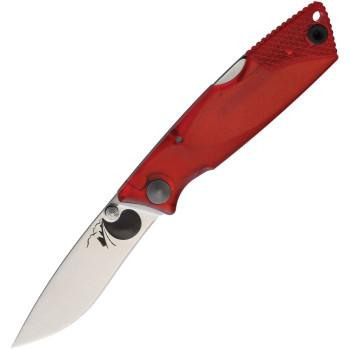 Ontario Folding Knife Red Plastic Handle AUS-8 Drop Point Plain Edge Satin Finish 8798RED