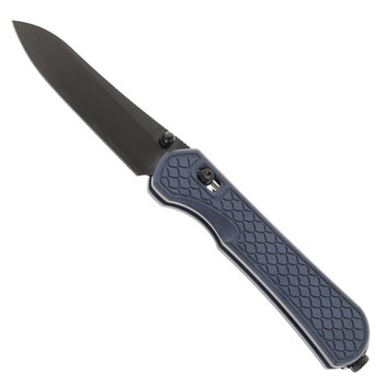 Piratech Kraki Lite Folding Knife Richlite Blue Canyon Handle S30V Drop Point Plain Edge Black Finish K03L1