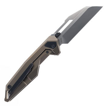 Ketuo Akimbo Folding Knife Bronze Titanium Handle M390 Plain Edge Beadblast Finish BRN/P
