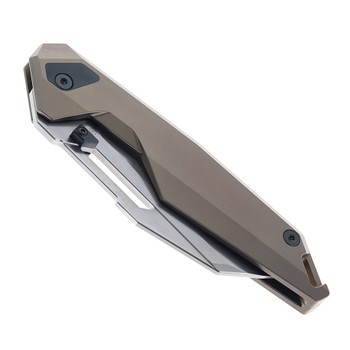 Ketuo Akimbo Folding Knife Bronze Titanium Handle M390 Plain Edge Beadblast Finish BRN/P