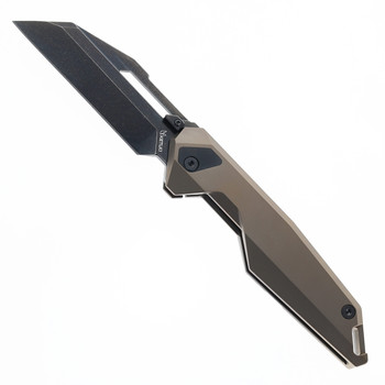 Ketuo Akimbo Folding Knife Bronze Titanium Handle M390 Plain Edge Stonewash Finish BRN/SW