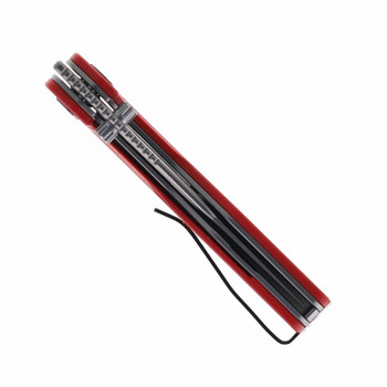 Ketuo Woody Folding Knife Red G10 Handle 14C28N Drop Point Plain Edge Beadblast Finish RED/P