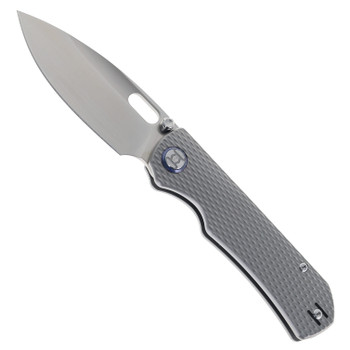 Kunwu Verta Excalibur Folding Knife Textured Titanium Handle Satin Elmax Blade B709-T1A