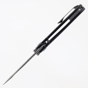 Kunwu Verta Excalibur Folding Knife Black Carbon Fiber Handle Plain Satin Elmax Blade B709-CF2A