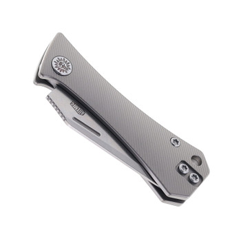 Auxiliary Manufacturing Coffin Tanto SlipJoint Folding Knife Titanium Handle Stonewashed M390 Blade