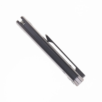 Auxiliary Manufacturing Coffin Tanto SlipJoint Folding Knife Titanium Handle Stonewashed M390 Blade