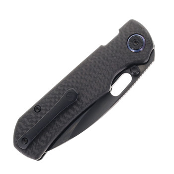 Kunwu Verta Excalibur Folding Knife Carbon Fiber Handle DLC Elmax Blade B709-CF2D