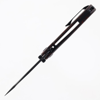 Kunwu Verta Excalibur Folding Knife Black & Red Carbon Fiber Handle DLC Elmax Blade B709-CF1