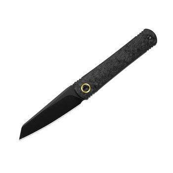 Kizer Feist 3 Folding Knife Matte DLC Ultra Titanium/Carbon Fiber Handle S90V Reverse Tanto Plain Edge Matte DLC Ultra Finish ZX-3499.3A1