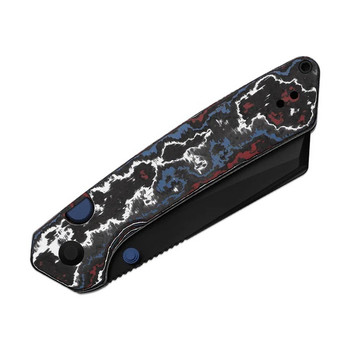 Kizer Madrac Folding Knife Fat Carbon Nebula Handle S45VN Sheepsfoot Plain Edge Matte DLC Ultra Finsh Ki3693A1
