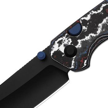 Kizer Madrac Folding Knife Fat Carbon Nebula Handle S45VN Sheepsfoot Plain Edge Matte DLC Ultra Finsh Ki3693A1