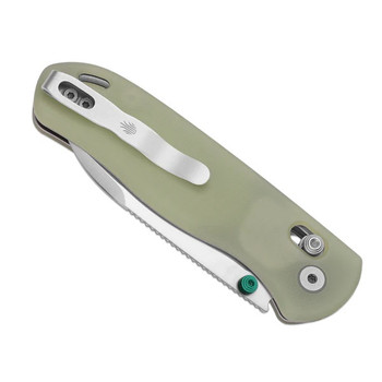 Kizer Drop Bear Folding Knife GID G10 Handle Nitro-V Drop Point Plain Edge Stonewash Finish V3619A20