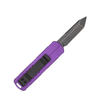 Cobratec Hornet OTF Automatic Knife Purple G10 Blackwashed D2 Tanto Blade CTHNTPURTNS