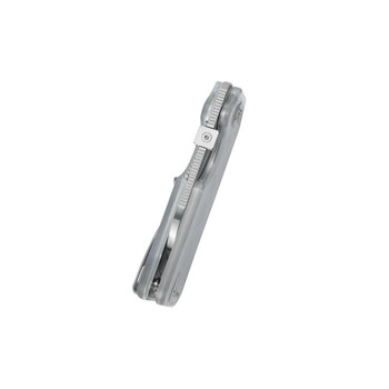 Kubey Boxer Folding Knife Transparent Polycarbonate Handle 14C28N Sheepsfoot Plain Edge Satin Finish KU407F