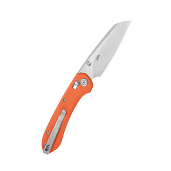 Kubey Bonza Folding Knife Orange G10 Handle 14C28N Sheepsfoot Plain Edge Satin Finish KU446B