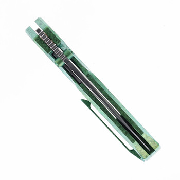 (Damaged Box) Open Box/Returned Remette RT-Rhino Folding Knife Green Anodic Oxidation Titanium Handle M390 Plain Edge RNTB4