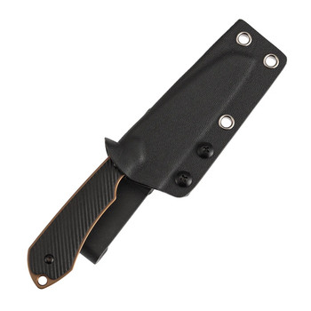 Kansept Valk Fixed Blade Knife Black G10 Handle Nitro-V Reverse Tanto Plain Edge Rose Gold Finish G019A1