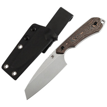 Kansept Valk Fixed Blade Knife Copper Carbon Fiber Handle Nitro-V Reverse Tanto Plain Edge Stonewash Finish G019A5