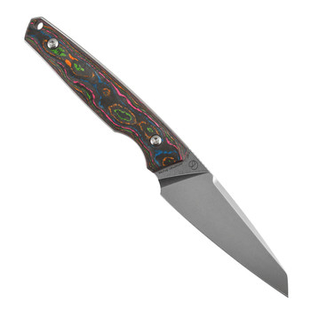 Kansept Parr Fixed Blade Knife 80S Camo Carbon Fiber Handle S35VN Drop Point Plain Edge Stonewash Finish G011A3