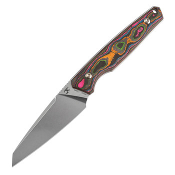 Kansept Parr Fixed Blade Knife 80S Camo Carbon Fiber Handle S35VN Drop Point Plain Edge Stonewash Finish G011A3