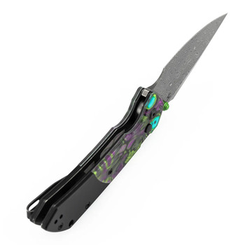 Kansept Fenrir Folding Knife PC/Purple Undead Print Handle Damascus Harpoon Plain Edge K1034S7