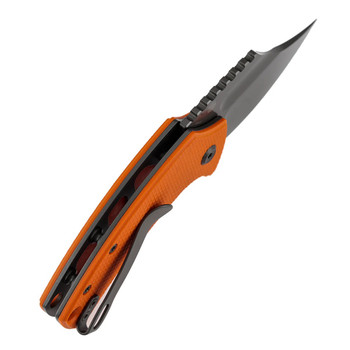 Kansept Wasp Folding Knife Orange G10 Handle 154CM Plain Edge Modified Wharncliffe Gray TiCn Finish T2144F2