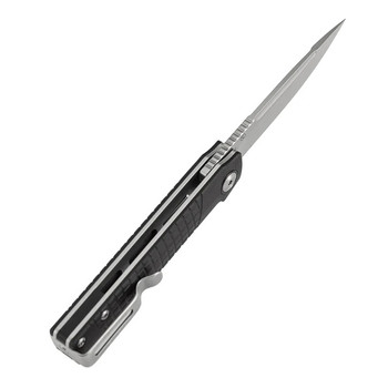 Tenable Kitpu Folding Knife Black G10 Handle Nitro-V Drop Point Plain Edge Stonewash Finish B2123A3
