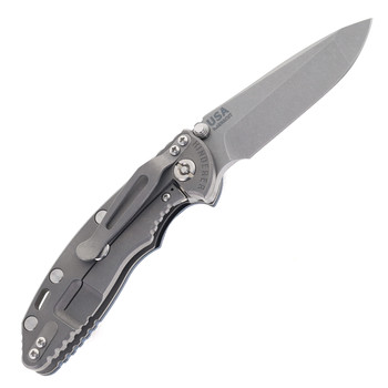 Hinderer Knives XM-18 3.25" Spanto Folding Knife (Non-Flipper) Blue/Black G10 Working Finish Titanium Handle Working Finish Magnacut Blade