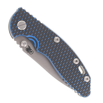 Hinderer Knives XM-18 3.25" Spanto Folding Knife (Non-Flipper) Blue/Black G10 Working Finish Titanium Handle Working Finish Magnacut Blade