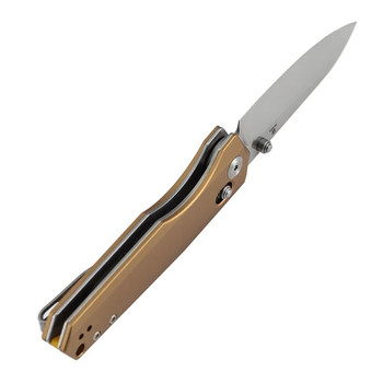 Tenable Beaver Folding Knife Bronze Aluminum Handle Nitro-V Drop Point Plain Edge Stonewash Finish T1105V8