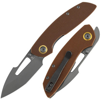 Tenable Link Fixed Blade Knife Brown Micarta Handle D2 Wharncliffe