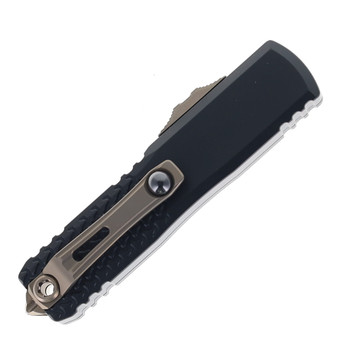 Microtech UTX-85 Gen IV OTF Signature Series Automatic Knife Jedi Master Green Aluminum Handle Green M390MK Full Serrated Blade 12324-3JM