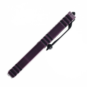Microtech Ultratech Gen IV OTF Automatic Knife Half Tri-Grip Purple Abrasion Aluminum Handle D/E M390MK Blade 11224HT-1PUAA