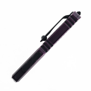 Microtech Ultratech Gen IV OTF Automatic Knife Half Tri-Grip Purple Abrasion Aluminum Handle D/E M390MK Blade 11224HT-1PUAA