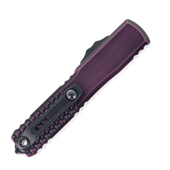Microtech Ultratech Gen IV OTF Automatic Knife Half Tri-Grip Purple Abrasion Aluminum Handle D/E M390MK Blade 11224HT-1PUAA