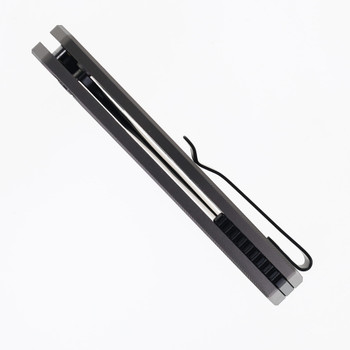 SixLeaf Folding Knife Black Aluminum/Carbon Fiber Handle 14C28N Drop Point Plain Edge Black PVD Finish SL-102-14C-CF
