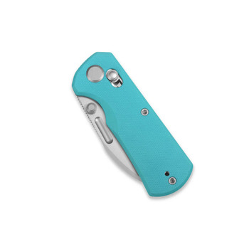 GEO Belluf Folding Knife Bright Blue G10 Handle M390 Drop Point Plain Edge Stonewash Finish GEO2508B