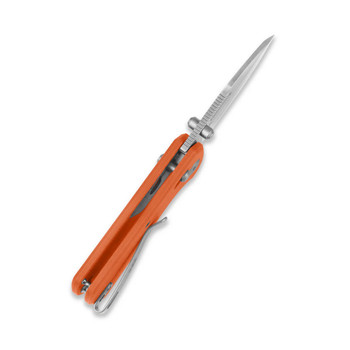 GEO Belluf Folding Knife Orange G10 Handle M390 Drop Point Plain Edge Stonewash Finish GEO2508D